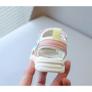 サンダル　キッズ　表記２２ハート　ピンク　新品　実寸14.5cm (サンダル)