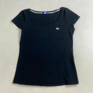 バーバリーブルーレーベル(BURBERRY BLUE LABEL)のバーバリーブルーレーベル　カットソー　ノバチェック　ライン　ホース刺しゅう　38(カットソー(半袖/袖なし))