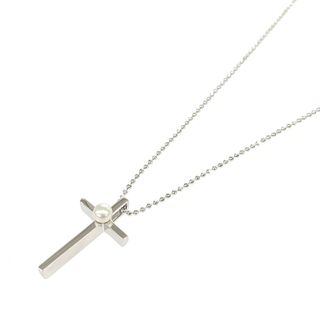 美品 田崎真珠 タサキシンジュ  SVネックレス   シルバーカラー 925 パール レディース クロス 十字架 　240001152883(その他)