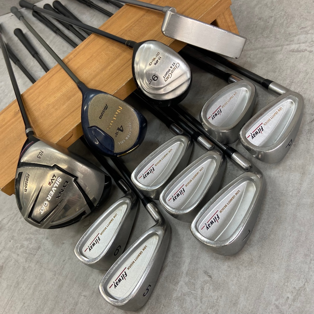 Fitway キャディバッグ グレー メンズ ゴルフセット 初心者 豪華12本