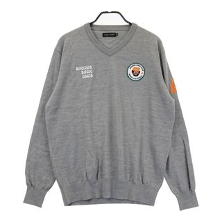 サイズ：XL ROUGH&SWELL ラフアンドスウェル RSM-20275 Vネック ニットセーター  グレー系 [240101490250] ゴルフウェア メンズ ストスト(ウエア)