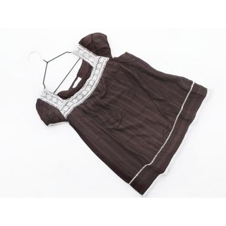 エニィスィス(anySiS)のany SiS エニィスィス レース プルオーバー ブラウス シャツ size2/茶 ■◆ レディース(シャツ/ブラウス(半袖/袖なし))