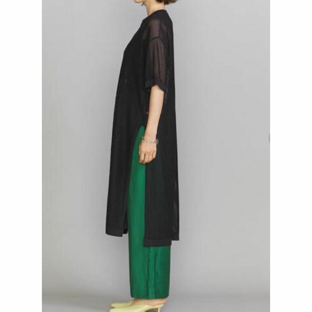 BEAUTY&YOUTH UNITED ARROWS(ビューティアンドユースユナイテッドアローズ)の美品 BEAUTY&YOUTH レーヨンブレンド メッシュ Tシャツワンピース レディースのワンピース(ロングワンピース/マキシワンピース)の商品写真
