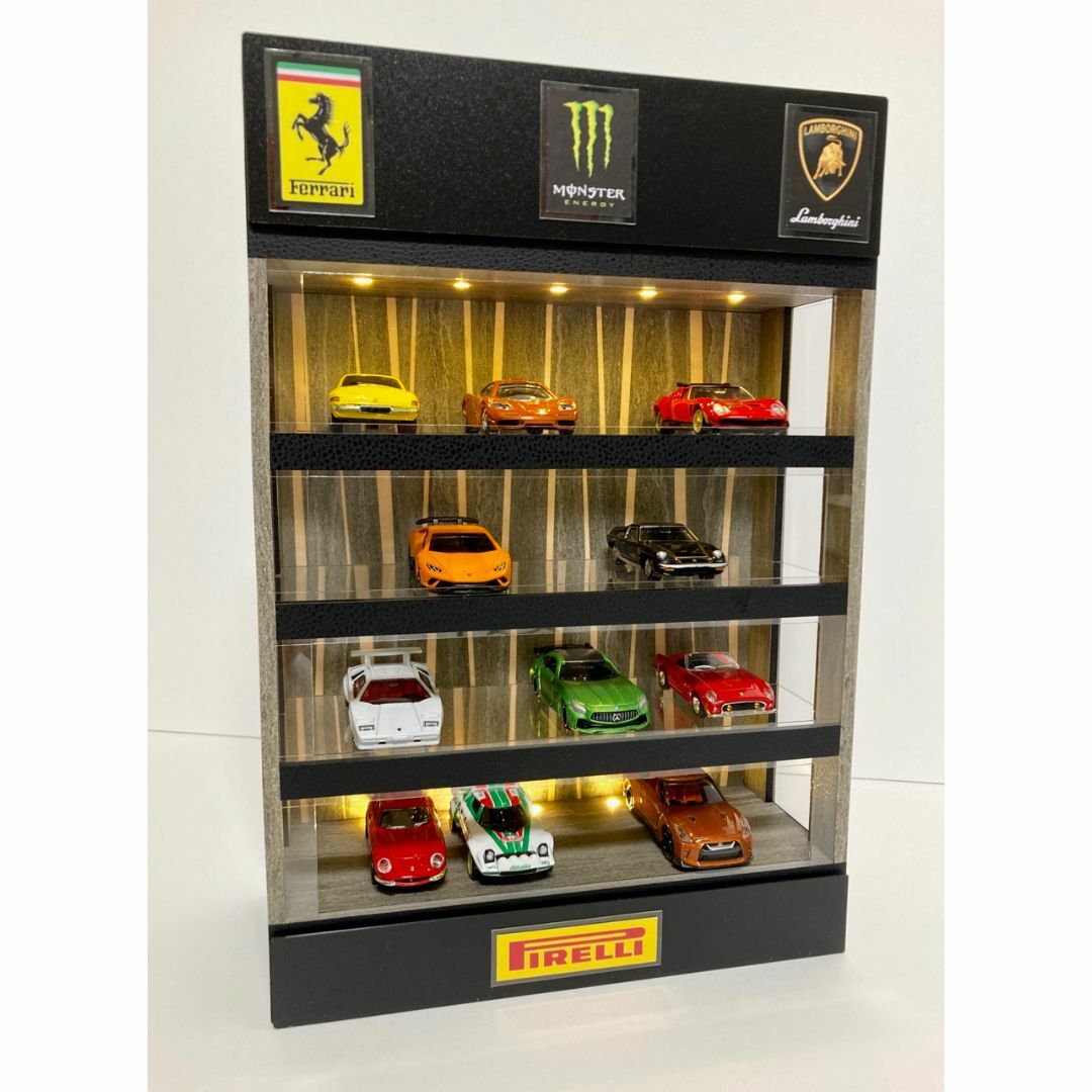 1/64展示20台・砂岩&BK・4層式ディスプレーBOX/スタイリッシュジオラマ エンタメ/ホビーのおもちゃ/ぬいぐるみ(ミニカー)の商品写真
