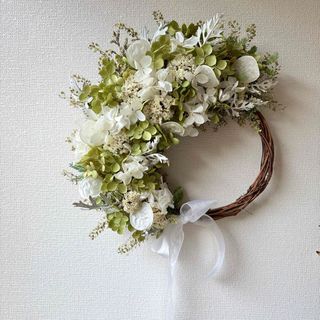 ＊Natural＊アナベルとルナリアのリース☆ドライフラワーリース(リース)