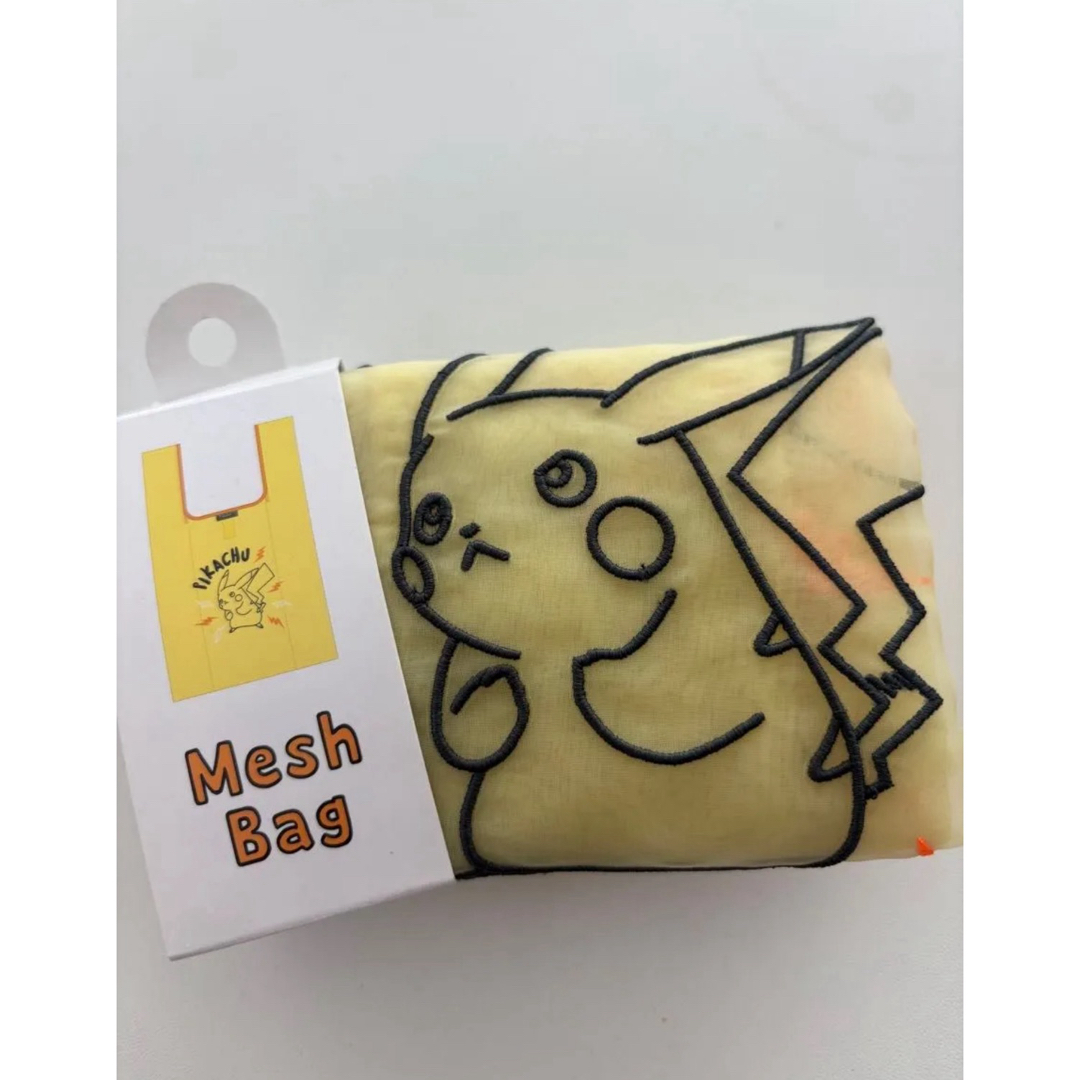 ポケモン(ポケモン)の新品未使用☆ポケットモンスターピカチュウ刺繍メッシュバッグエコバッグポケモン エンタメ/ホビーのアニメグッズ(その他)の商品写真
