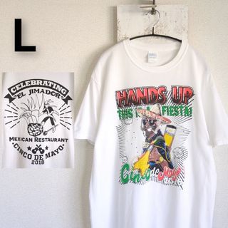古着　Tシャツ　ホワイト　BEER ビール　メキシカンレストラン　L