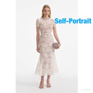 セルフポートレイト(SELF PORTRAIT)の❇️Selfportrait正規25新作セルフポートレート花レースドレス(ロングワンピース/マキシワンピース)
