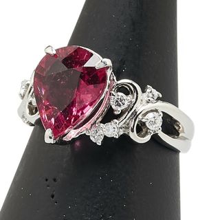 美品 Pt900 プラチナ リング 指輪 ルベライト 2.43ct ダイヤ 0.23ct 【1-0219521】(リング(指輪))