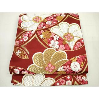 平和屋着物◎六通柄袋帯　唐織　七宝花文　梅　桜　金糸　正絹　逸品　DAAU1711xg(帯)