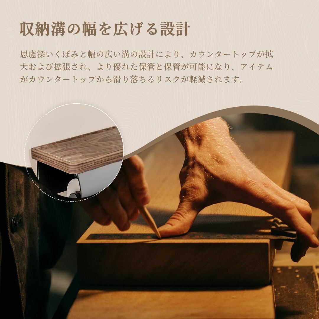 Raisme トイレットペーパーホルダー ダブルタイプ 2連 天板付き 耐荷重5 インテリア/住まい/日用品のインテリア/住まい/日用品 その他(その他)の商品写真