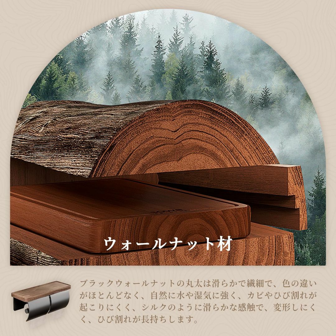 Raisme トイレットペーパーホルダー ダブルタイプ 2連 天板付き 耐荷重5 インテリア/住まい/日用品のインテリア/住まい/日用品 その他(その他)の商品写真