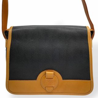クレージュ(Courreges)の美品　courreges クレージュ　ショルダーバッグ　レザー　ブラック(ショルダーバッグ)