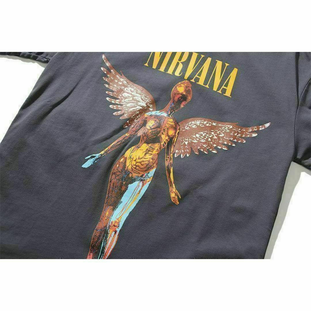 Tシャツ ◆Nirvana ニルヴァーナ◆ プリントバンド ロック系 グレー メンズのトップス(Tシャツ/カットソー(半袖/袖なし))の商品写真
