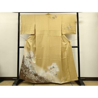 平和屋着物▼訪問着　螺鈿　花蝶文　暈し染め　金彩　正絹　逸品　CAAT9377dy