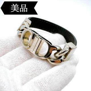 ディオール(Dior)の◇ディオール◇レザー/CD ICON/チェーン/ブレスレット/シルバー/ブランド(ブレスレット/バングル)