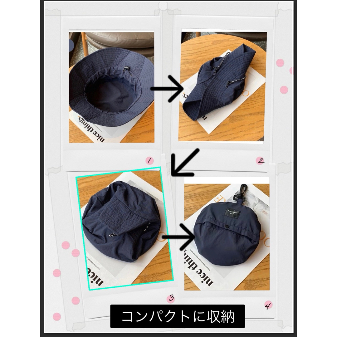 サファリハット　防水　UVカット　折りたたみ　男女兼用　アウトドア　キャンプ  レディースの帽子(ハット)の商品写真
