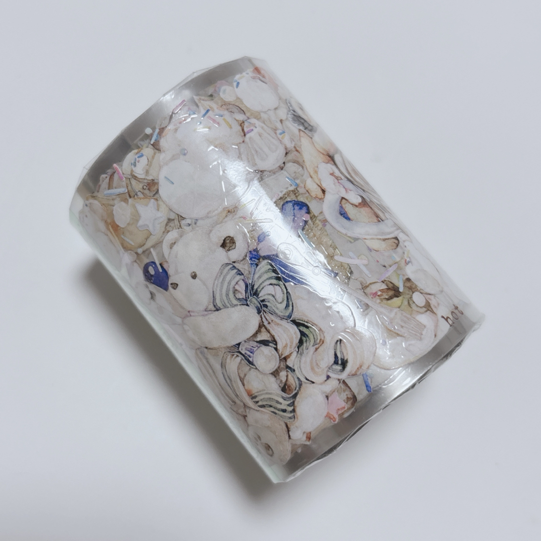 ♡海外マステ♡  空物馆  さん  绒心薄荷熊（水晶 ） ⑥☆海外マステ☆ reco 樹下下下 さん 玩具熊的甜味城堡（水晶