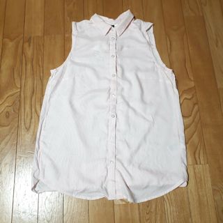 新品　H&M ストライプスノースリーブシャツ