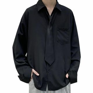 【特価商品】[Bligo] シャツ メンズ 長袖 大きいサイズ ネクタイ付き カ(その他)