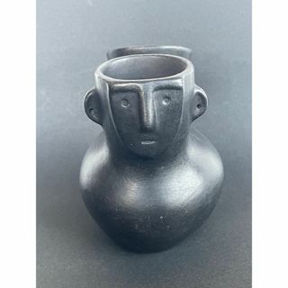 希少 チリ マプチェ族 伝統儀式用品 壺 容器 陶器 花瓶 フラワーベース 美品(陶芸)