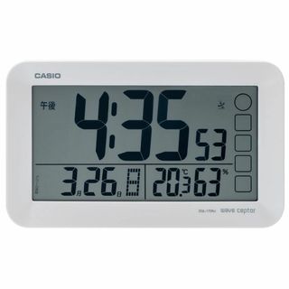 CASIO(カシオ) 目覚まし時計 電波時計 置き時計 ホワイト 白 自動点灯 (置時計)