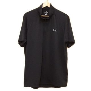 アンダーアーマー(UNDER ARMOUR)のUNDER ARMOUR(アンダーアーマー) 半袖ポロシャツ サイズ2XL 2XL メンズ美品  - 黒×白(ポロシャツ)
