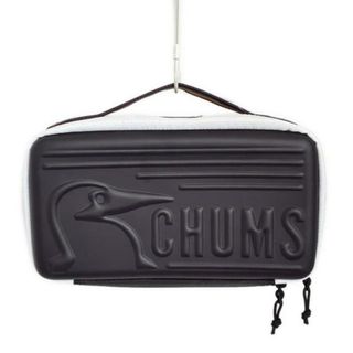 チャムス(CHUMS)のCHUMS(チャムス) ハンドバッグ美品  - 黒×ライトグレー×マルチ 型押し加工(ハンドバッグ)