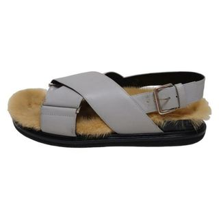 マルニ(MARNI)のMARNI(マルニ) サンダル 39 レディース - グレー インソール ファー レザー(サンダル)
