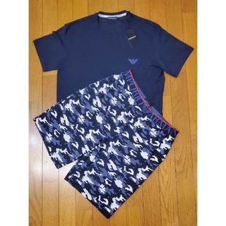 エンポリオアルマーニ(EMPORIO ARMANI)のエンポリオアルマーニ　新品　メンズ　セットアップ(カモフラージュ/ネイビーM)(Tシャツ/カットソー(半袖/袖なし))