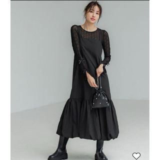 コカ(coca)の【タグ付新品】coca バルーンヘムドレス ブラック ティアードキャミワンピース(ロングワンピース/マキシワンピース)