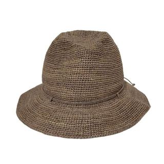 ヘレンカミンスキー(HELEN KAMINSKI)のHELEN KAMINSKI(ヘレンカミンスキー) ハット美品  - グレーベージュ ストローハット/リボン(ハット)