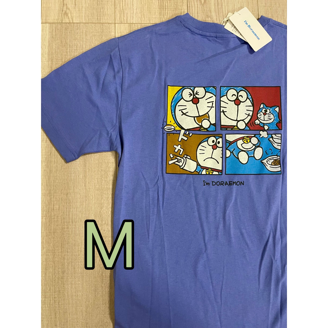 ドラえもん(ドラエモン)のドラえもん Tシャツ 半袖 刺繍 コマ 漫画 空気砲 どら焼き ブルー M メンズのトップス(Tシャツ/カットソー(半袖/袖なし))の商品写真