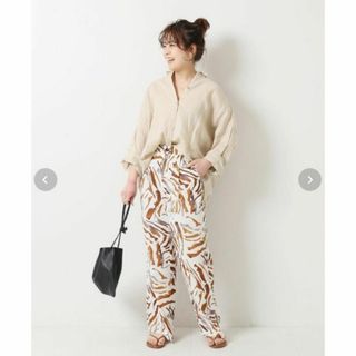 スピックアンドスパン(Spick & Span)のSpick&Span ゼブラプリントルーズパンツ ポリエステル100%サイズ38(カジュアルパンツ)