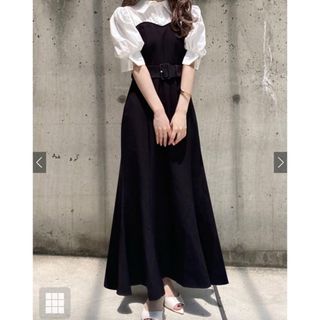 グレイル(GRL)のグレイルGRLドッキングシャツワンピースロングマーメイドスカートベルト付バイカラ(ロングワンピース/マキシワンピース)