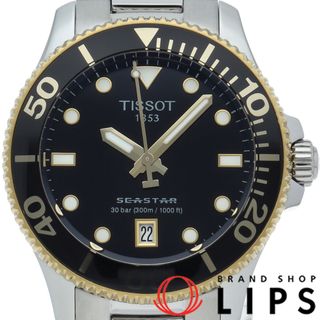 ティソ(TISSOT)のティソ シースター1000 ウォッチ 36mm Seastar 1000 T120210A/T120.210.21.051.00 箱 保証書 SS/GP ユニセックス時計 ブラック 仕上げ済 美品 【中古】(腕時計)