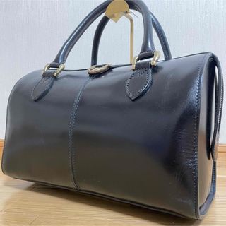 レノマ(RENOMA)の美品 レノマ ハンドバッグ オールレザー ブラック ミニボストン 手提げ 金金具(ボストンバッグ)