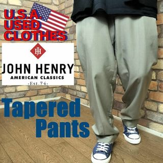LS1-612【USA買付 JOHN HENRY】美シルエット テーパードパンツ(スラックス)