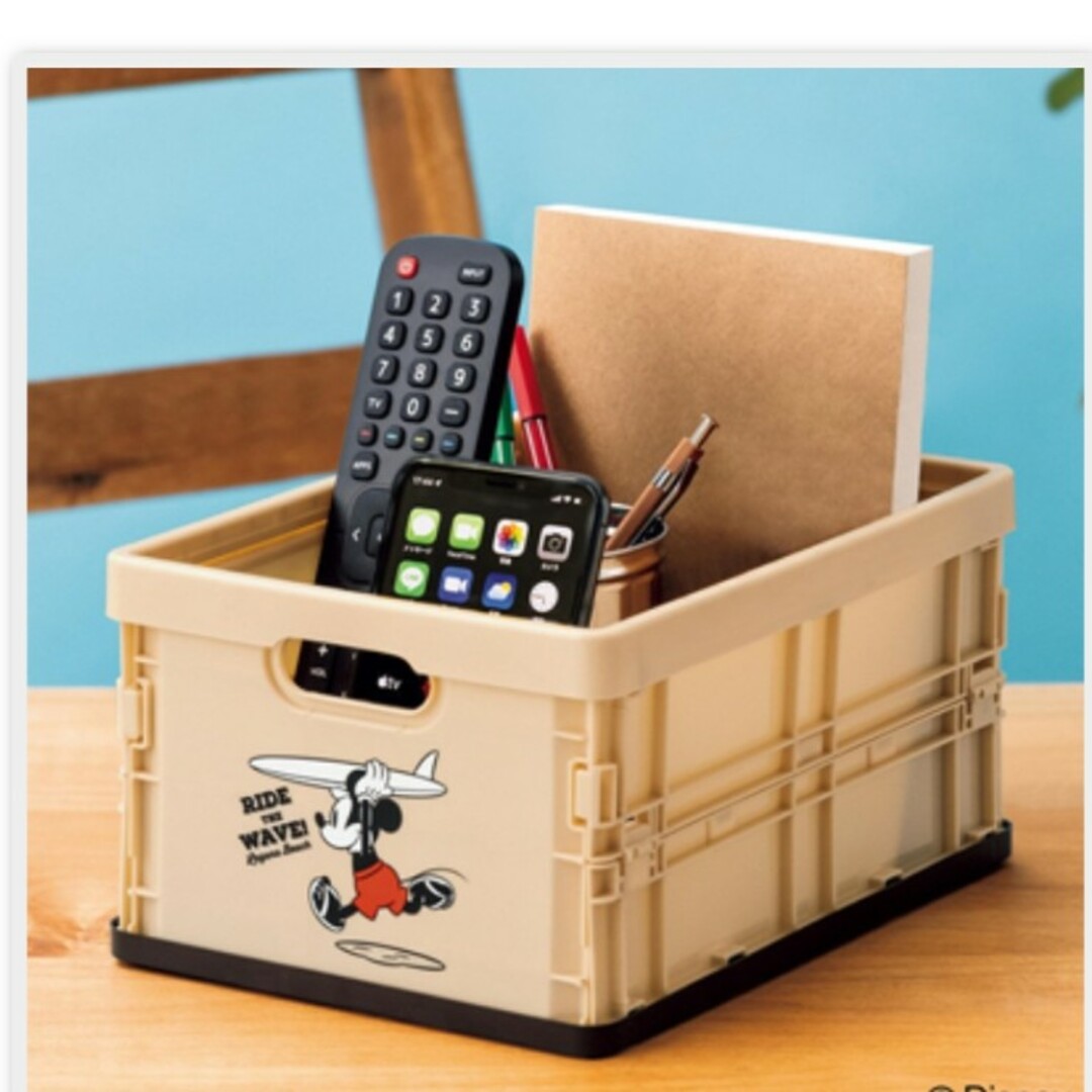 ミッキーマウス(ミッキーマウス)のミッキーマウス デザイン サーフ柄が可愛い！片づくコンテナBOX インテリア/住まい/日用品のインテリア小物(小物入れ)の商品写真
