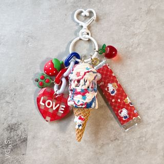 猫ちゃんアイス🍨じゃらじゃらキーホルダー ジャラジャラキーホルダー(キーホルダー/ストラップ)