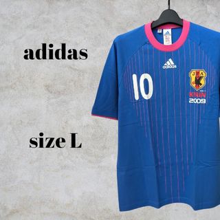 アディダス(adidas)の142-r7　adidas　アディダス　Tシャツ　L　ブルー(Tシャツ/カットソー(半袖/袖なし))