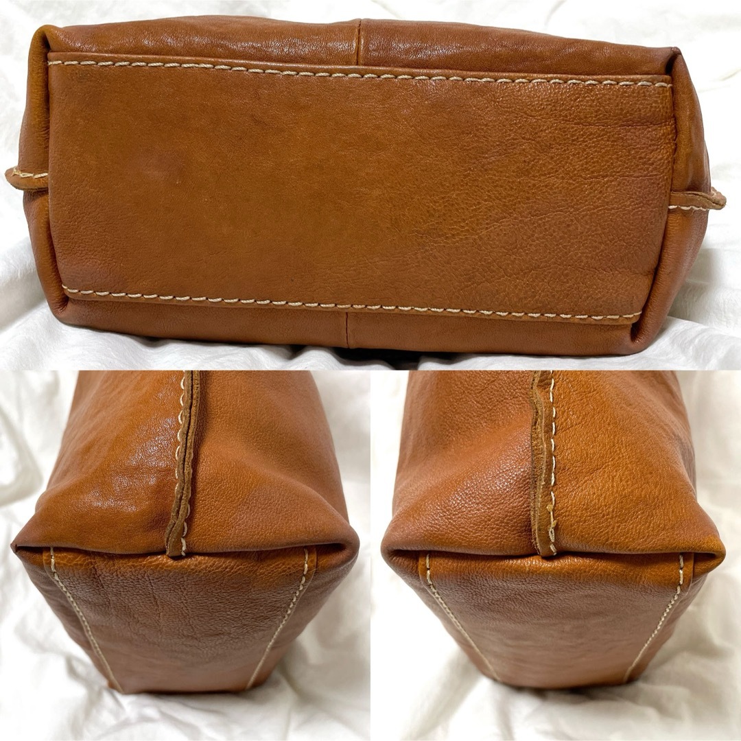 Ain Soph(アインソフ)の【Ain Soph】トートバッグ　本革／ゴートヌメ　キャメル　アインソフ レディースのバッグ(トートバッグ)の商品写真