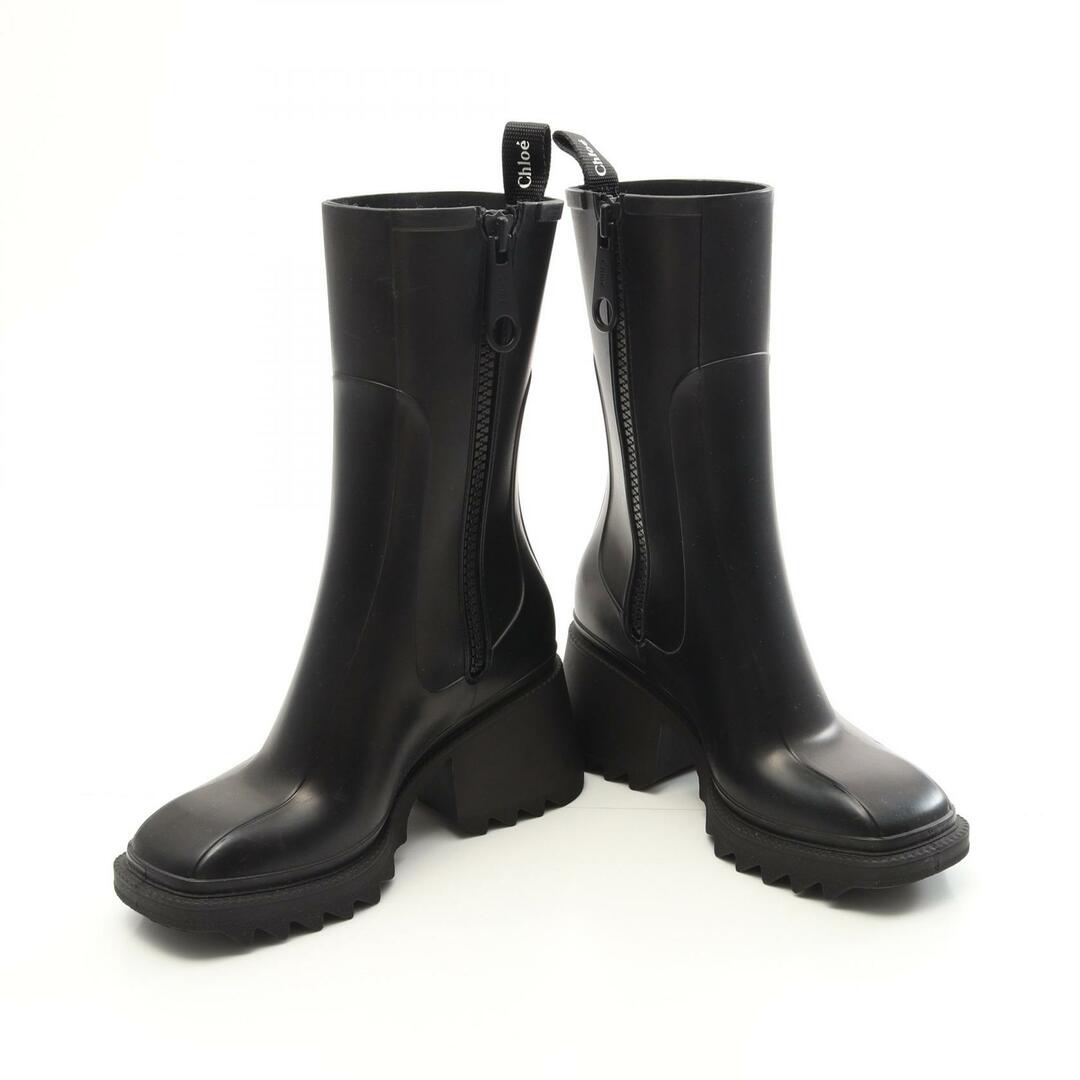 極美品 クロエ 35 BETTY ベティ レインブーツ 防水 長靴 ブラック Chloe - Chloe クロエ レインシューズ BETTY ベティ レイン