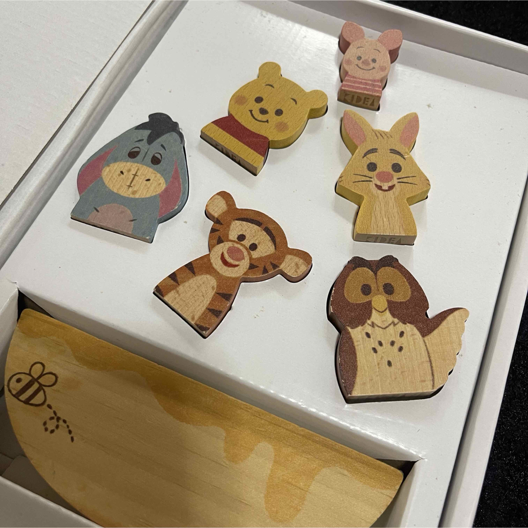 KIDEA(キディア)の美品 キディア KIDEAディズニー木製つみき プーさんと仲間たち キッズ/ベビー/マタニティのおもちゃ(積み木/ブロック)の商品写真