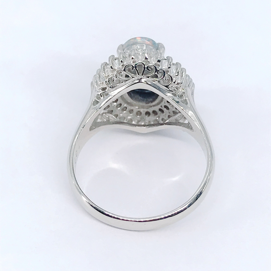 ブラックオパール 1.32ct ダイヤモンド 0.46ct リング PT900 レディースのアクセサリー(リング(指輪))の商品写真