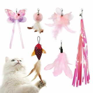 【新着商品】SONGWAY猫おもちゃ ねこじゃらし羽 チョウチョウ 赤い魚交換用(猫)