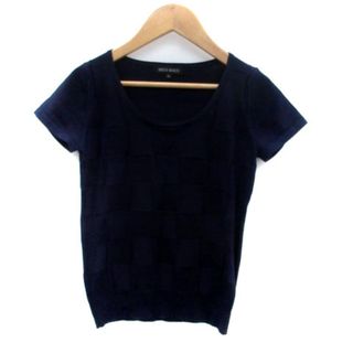 ミッシュマッシュ(MISCH MASCH)のミッシュマッシュ ニット カットソー ラウンドネック 半袖 38 M 紺(ニット/セーター)
