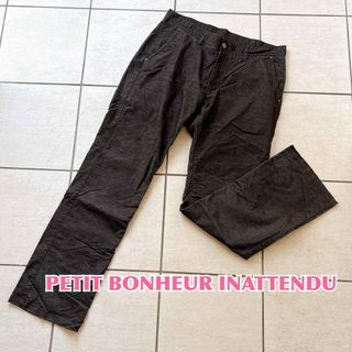 【美品】pbi プチボヌール メンズ チノパン テーパード グレー系　長ズボン(スラックス)