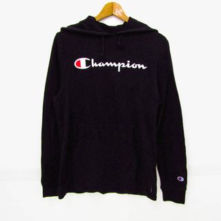 チャンピオン(Champion)のチャンピオン パーカー フーディ 長袖 コットン100% スポーツウエア トップス 黒 レディース Mサイズ ブラック Champion(パーカー)