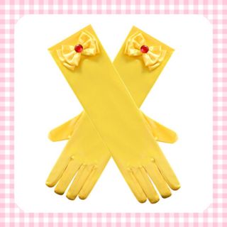 【新品】プリンセス グローブ 手袋 女の子 コスプレ 衣装 ベル 黄色(手袋)